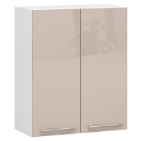 Závěsná kuchyňská skříňka Olivie W 60 cm bílá/cappuccino lesk