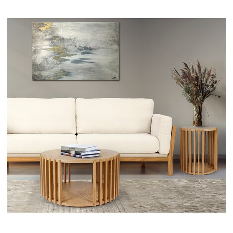Konferenčný stolík z dubového dreva Woodman Drum, ø 83 cm