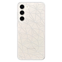 Odolné silikónové puzdro iSaprio - Abstract Triangles 03 - white - Samsung Galaxy S23+ 5G