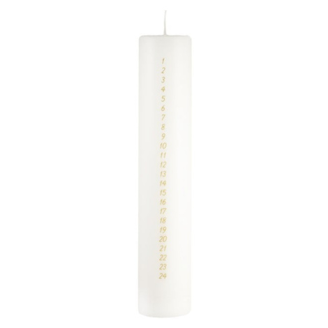 Biela adventná sviečka s číslami Unipar, doba horenia 70 h