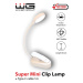 LED lampička WG Nočný čitateľ s klipom, nabíjací, biela