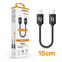 Kábel Aligator Power, USB-C na USB-C, 15cm, čierna