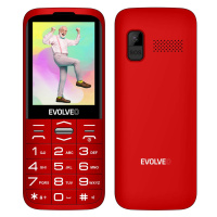 EVOLVEO EasyPhone XO, mobilný telefón pre seniorov s nabíjacím stojanom (červený)