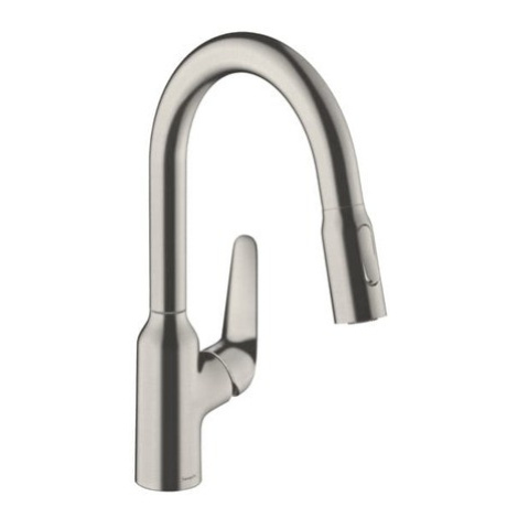 Drezová batéria Hansgrohe Focus s vyťahovacou spŕškou, 2 prúdy vzhled nerezu 71821800