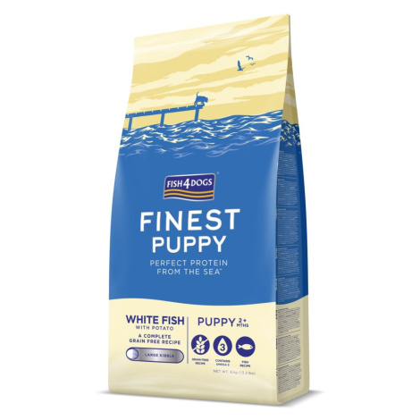 FISH4DOGS Granule veľké pre šteniatka Finest biela ryba so zemiakmi 6kg, 2m+