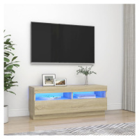 vidaXL TV skrinka s LED svetlami dub sonoma 100x35x40 cm