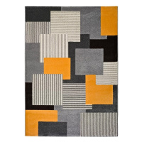 Sivo-oranžový koberec Universal Leo Square, 140 x 200 cm