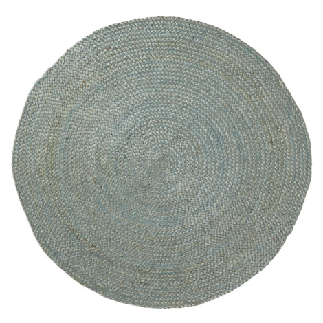 Modrý jutový koberec Kave Home Dip, ⌀ 100 cm