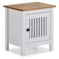 Biely drevený nočný stolík Marckeric Bruna