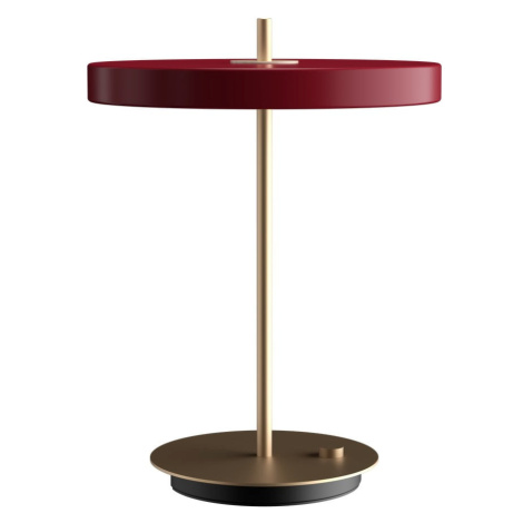 Vínovočervená LED stolová lampa so stmievačom s kovovým tienidlom (výška  41,5 cm) Asteria Table UMAGE