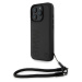 BMW Leather Signature and Strap Zadný Kryt pre iPhone 16 Pro Black