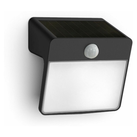 Philips Yarixa solárne vonkajšie nástenné svietidlo s čislom LED 2,2 W 2700K, čierna