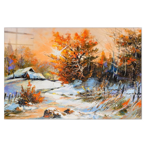 Sklenený obraz 100x70 cm Winter - Wallity