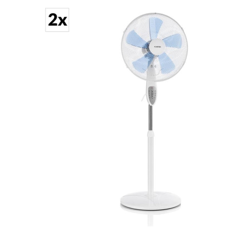 Klarstein Summerjam, stojanový ventilátor, sada 2 ks, 41 cm (16"), 50 W, 3 stupne, biely