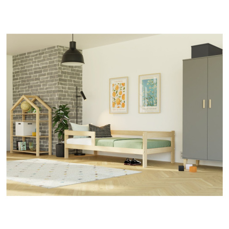 Benlemi Jednolôžková posteľ z dreva SAFE 5v1 so zábranou Zvoľte farbu: Biela, Zvoľte rozmer: 120