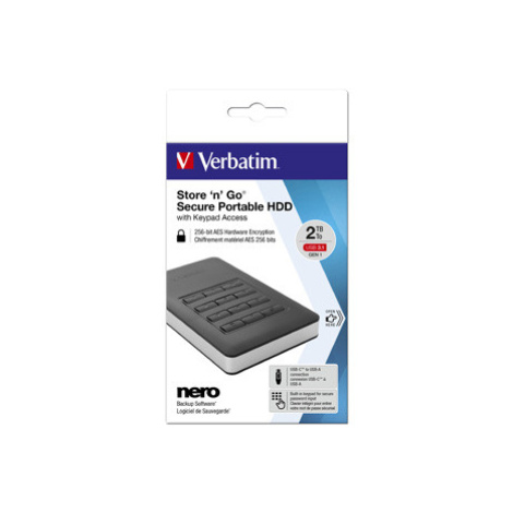 Verbatim externí pevný disk, Store N Go Secure Portable, 2.5