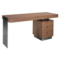 Estila Moderný hnedý kancelársky stôl Vita Naturale s piatimi zásuvkami 160cm