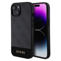 Guess PU 4G Stripe MagSafe Zadný Kryt pre iPhone 15 Black