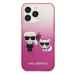 Plastové puzdro Karl Lagerfeld na Apple iPhone 13 Pro KLHCP13LTGKCP Karl & Choupette Head Gradie