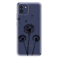 Odolné silikónové puzdro iSaprio - Three Dandelions - black - Samsung Galaxy A03