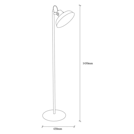 Stojacia lampa Lik 4036, naklápacie tienidlo, čierna/zlatá