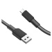 Kábel HOCO Jaeger X69, USB na microUSB 2,4A, 1m, čierno-biely