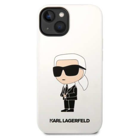 Karl Lagerfeld Liquid Silicone Ikonik NFT kryt iPhone 14 Plus biely