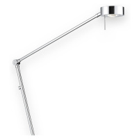 Štíhla stojaca LED lampa Elegance, 3 kĺby, chróm