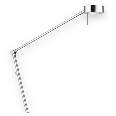 Štíhla stojaca LED lampa Elegance, 3 kĺby, chróm Knapstein