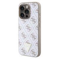 Guess PU Leather 4G Triangle Metal Logo Apple iPhone 15 Pro GUHCP15LPG4GPH White