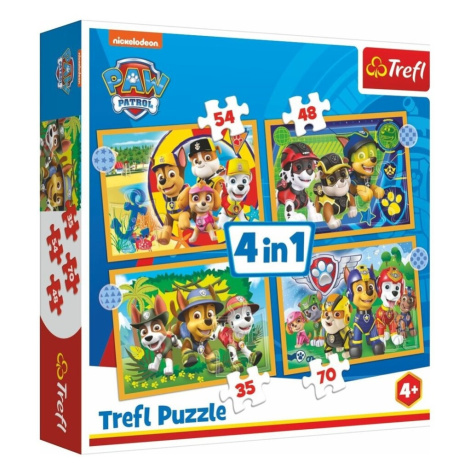 TREFL Puzzle 4v1 Prázdniny Tlapková Patrola