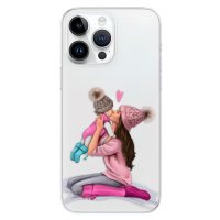 Odolné silikónové puzdro iSaprio - Kissing Mom - Brunette and Girl - iPhone 15 Pro Max
