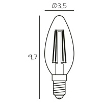 LED žiarovka, E14, 3,5 W, 2 200 K, vlákno, stmievateľná