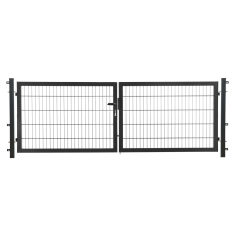 Dvojkrídlová brána Comfort z jednoduchého zváraného pletiva pozink. 180 x 300 cm