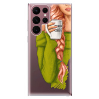 Odolné silikónové puzdro iSaprio - My Coffe and Redhead Girl - Samsung Galaxy S22 Ultra 5G
