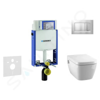 GEBERIT - Kombifix Modul na závesné WC s tlačidlom Sigma30, matný chróm/chróm + Tece One - sprch