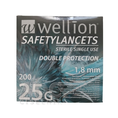 Wellion SAFETYLANCETS 25G - LANCETA bezpečnostná