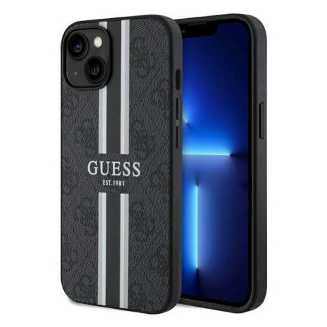 Kryt Guess GUHMP15SP4RPSK iPhone 15 6.1" black hardcase 4G Printed Stripes MagSafe (GUHMP15SP4RP