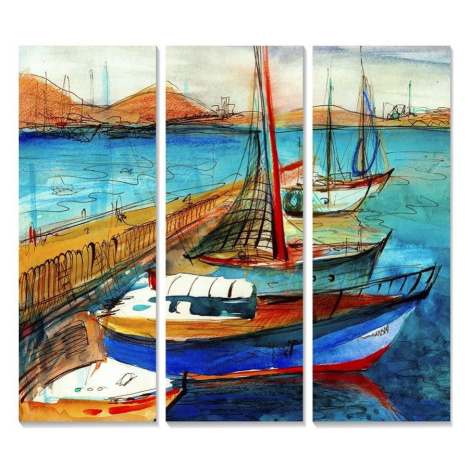 Obrazy v súprave 3 ks 20x50 cm Sailing – Wallity