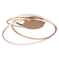 LED stropné svietidlo s kovovým tienidlom v zlatej farbe Nala – Trio Select