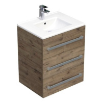 Kúpeľňová skrinka s umývadlom SAT Cube Way 60x76,5x46 cm dub Wellington mat CUBE46603DWMOD