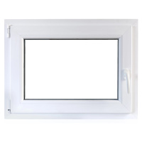 TeraGlass Okno pivničné plastové TP4000, biele, 800 x 600 x 60 mm, Ľ