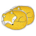 BELIANI, Sada 2 vankúšov v tvare líšky 50 × 40 cm žltá DHANBAD, 256937