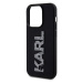 Karl Lagerfeld 3D Rubber Glitter Logo Karl Zadný Kryt pre iPhone 15 Pro Black