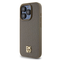DKNY HC Magsafe PU Repeat Pattern W Stack Logo Apple iPhone 15 Pro DKHMP15LPSHRPW Brown