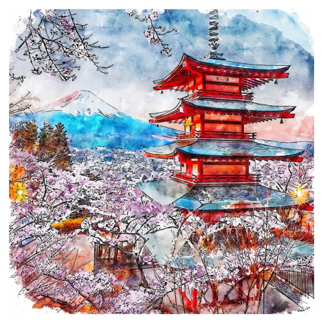 Obraz 50x50 cm Chureito Pagoda – Fedkolor
