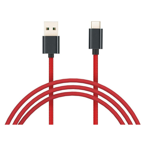 Nabíjací a dátový kábel USB, USB Type-C, 100 cm, 3000 mA, vzor šnúrky, Xiaomi Mi Braided, červen