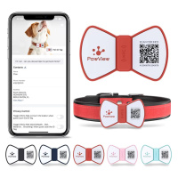 PawView inteligentná známka pre psy Pánsky motýlik - červená