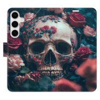 Flipové puzdro iSaprio - Skull in Roses 02 - Samsung Galaxy S24+