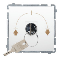 Ovládač žalúzií spínačový 5A/230V na kľúč (SP) biela SIMON Basic (simon)